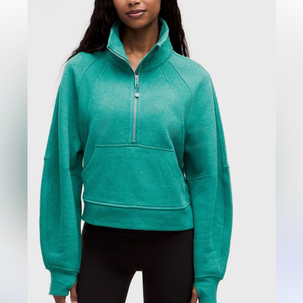 Lululemon scuba funnel neck half zip xs/s EUC teal